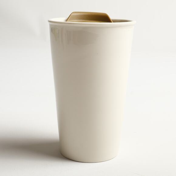 Lindt Lindor Ceramic Travel Mug & Spill Resistant Lid White Gold - Picture 3 of 8